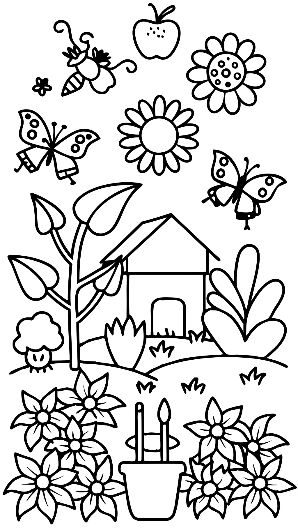 plants coloring page farming